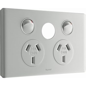 Excel Life Double Horizontal Socket with Extra Hole - Choose Colour